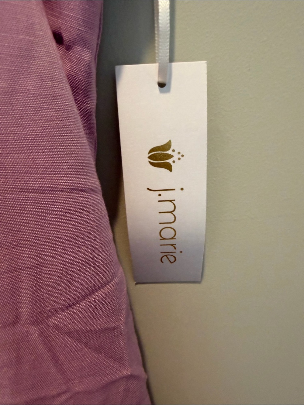 J. Marie Square-Neck Lilac Embroidered Mini Linen Blend Dress - Picture 5 of 9